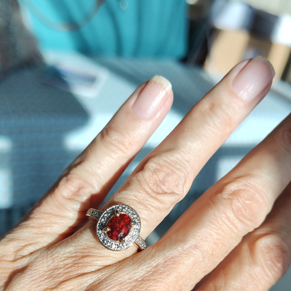 Vibrant Red Garnet Cocktail Ring